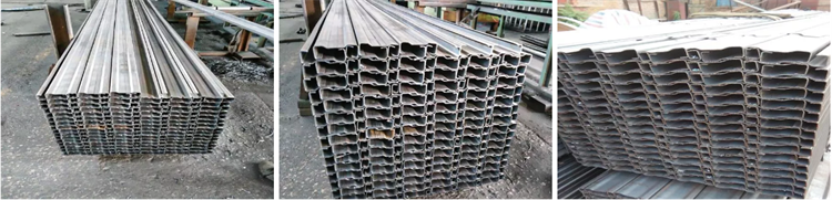 Photo collage of formed metal profile samples