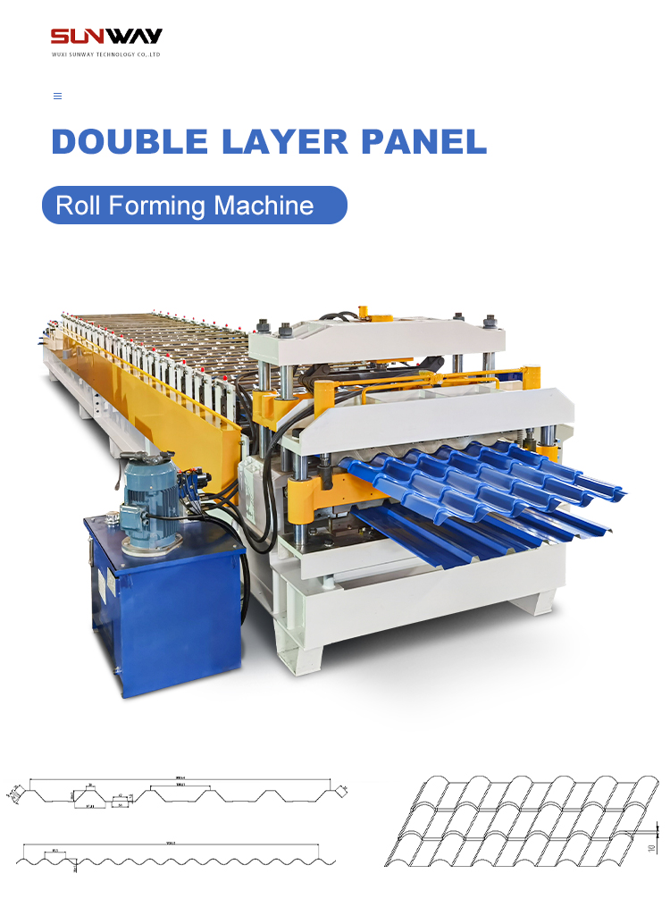 Máquina formadora de rollos de panel de doble capa