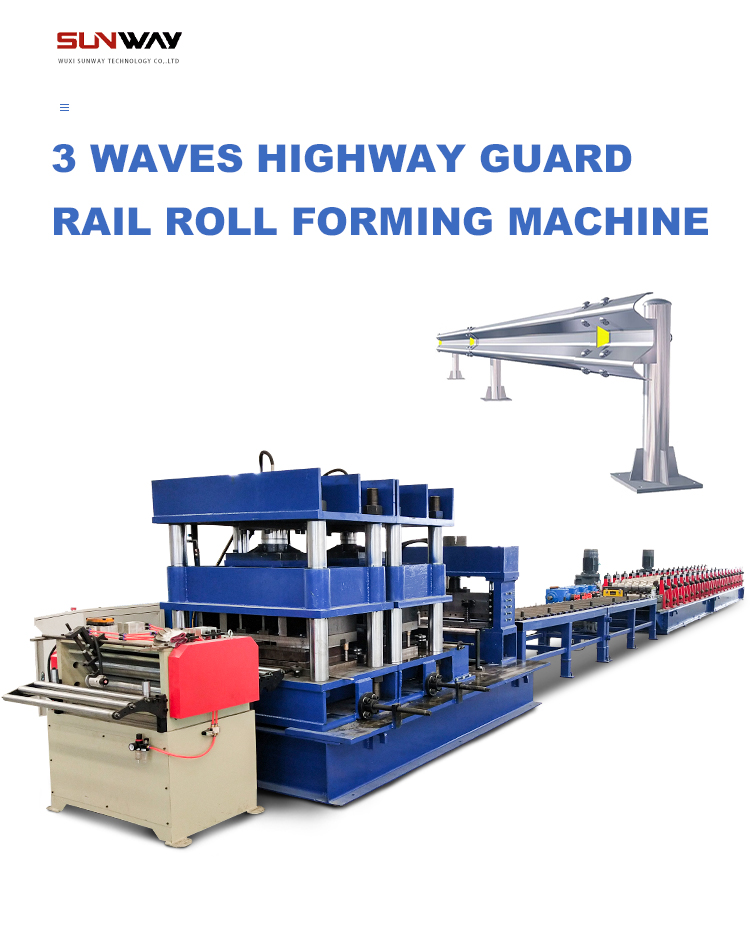 3 Waves Highway Guardrail Roll Forming Machine